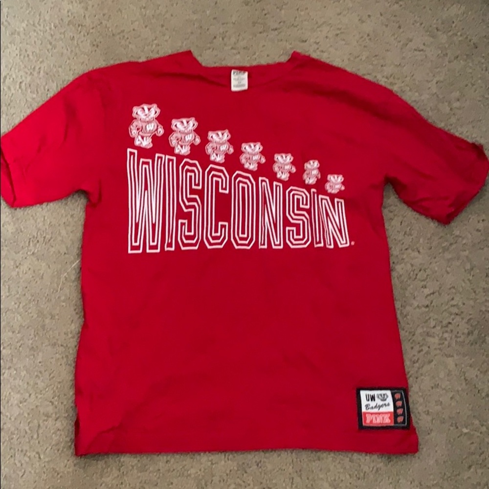 PINK. Wisconsin badgers oversized tee